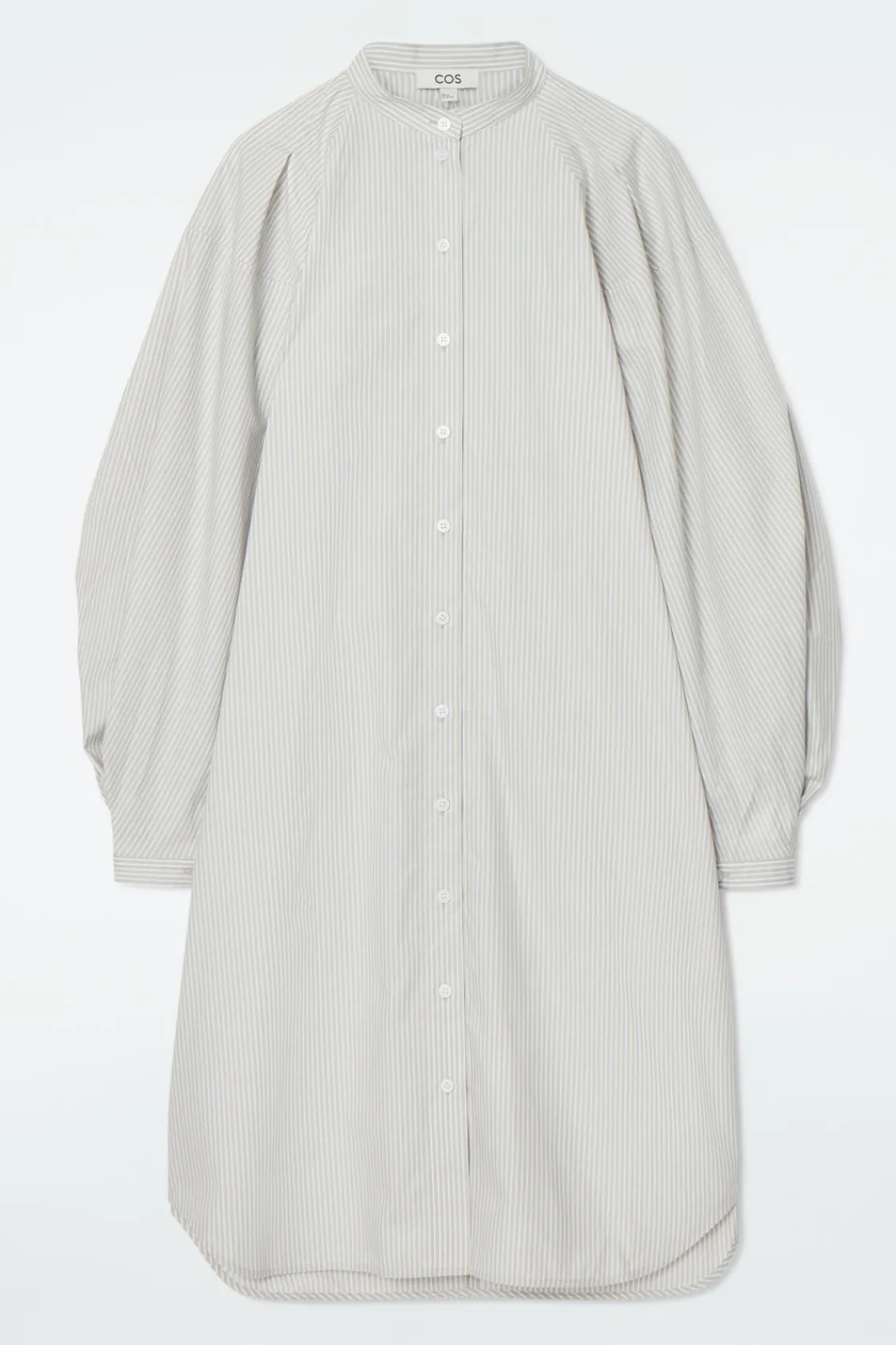 COS GRANDAD-COLLAR MIDI SHIRT DRESS-Women Dresses & Jumpsuits