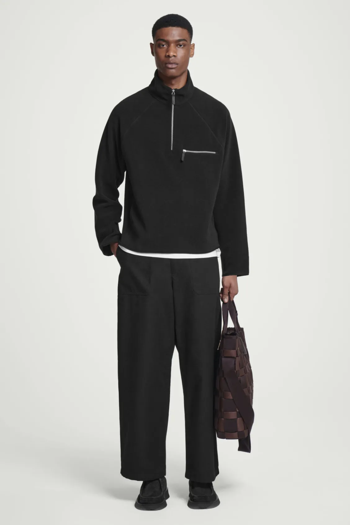 COS HALF-ZIP SHERPA FLEECE SWEATER- Sweatshirts & Hoodies