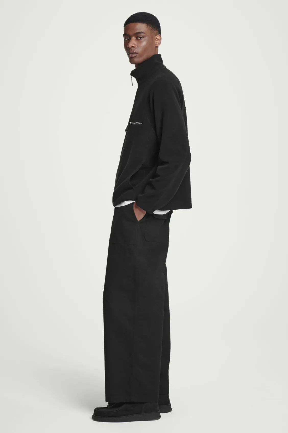 COS HALF-ZIP SHERPA FLEECE SWEATER- Sweatshirts & Hoodies