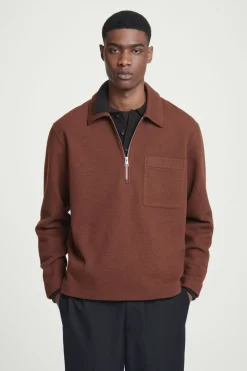 COS HALF-ZIP WOOL-BLEND SWEATER- Sweatshirts & Hoodies | Sweaters & Cardigans