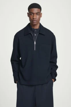 COS HALF-ZIP WOOL-BLEND SWEATER- Sweatshirts & Hoodies | Sweaters & Cardigans