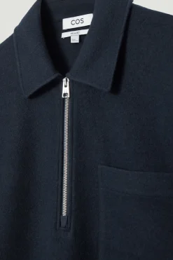 COS HALF-ZIP WOOL-BLEND SWEATER- Sweatshirts & Hoodies | Sweaters & Cardigans