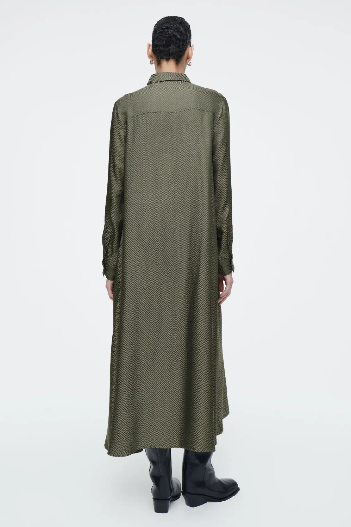COS HERRINGBONE MAXI SHIRT DRESS-Women Dresses & Jumpsuits