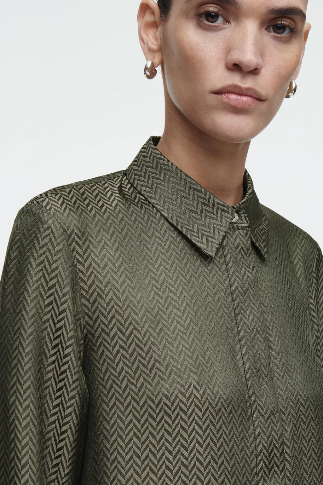 COS HERRINGBONE MAXI SHIRT DRESS-Women Dresses & Jumpsuits