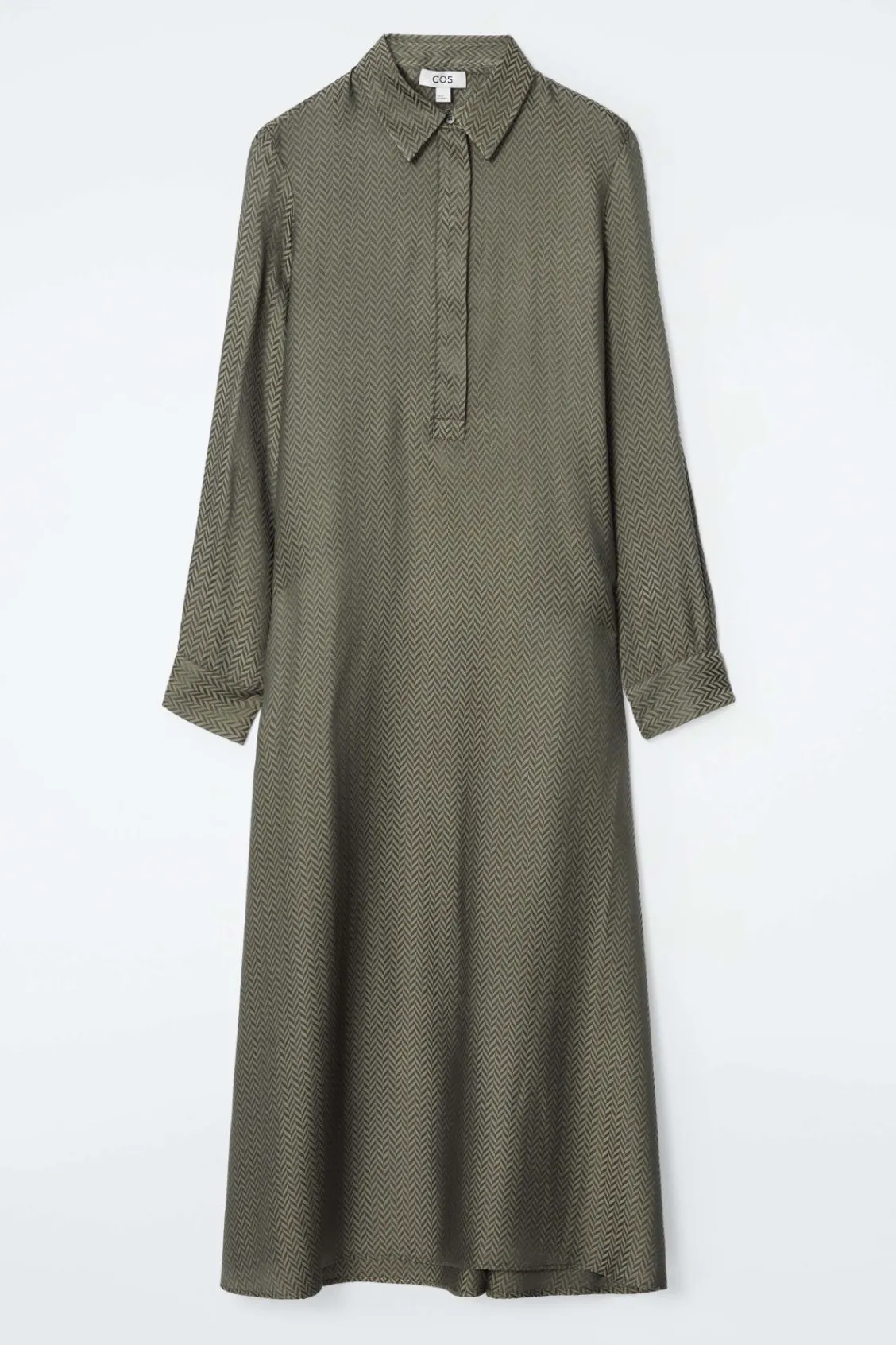 COS HERRINGBONE MAXI SHIRT DRESS-Women Dresses & Jumpsuits