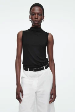 COS HIGH-NECK SLEEVELESS TANK TOP-Women T-Shirts | Tops