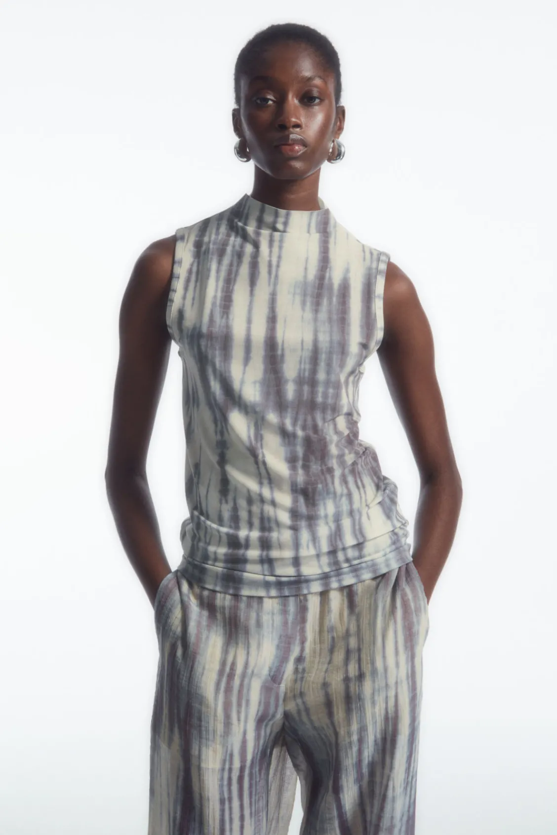 COS HIGH-NECK TANK TOP-Women T-Shirts | Tops