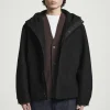 COS HOODED BOILED WOOL PARKA JACKET- Coats & Jackets