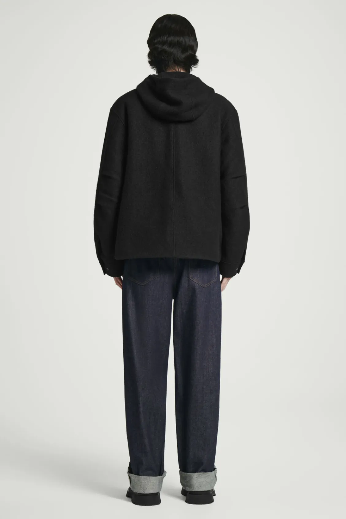 COS HOODED BOILED WOOL PARKA JACKET- Coats & Jackets