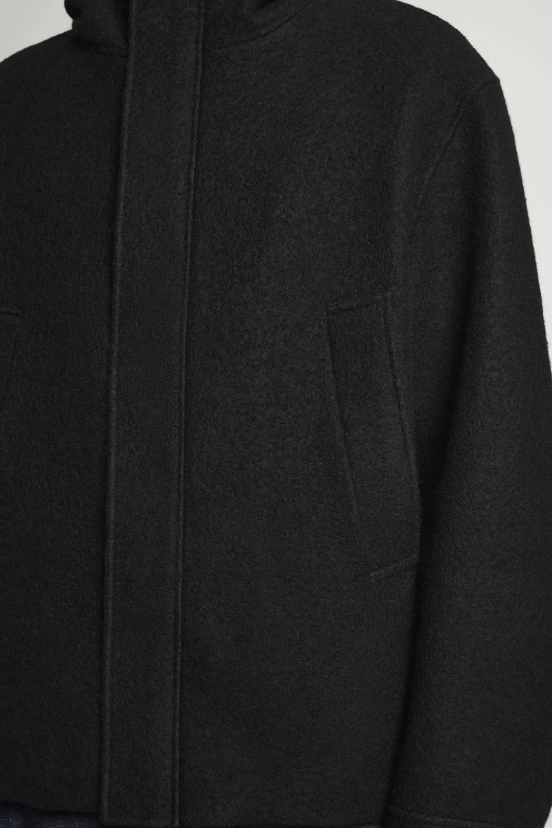 COS HOODED BOILED WOOL PARKA JACKET- Coats & Jackets