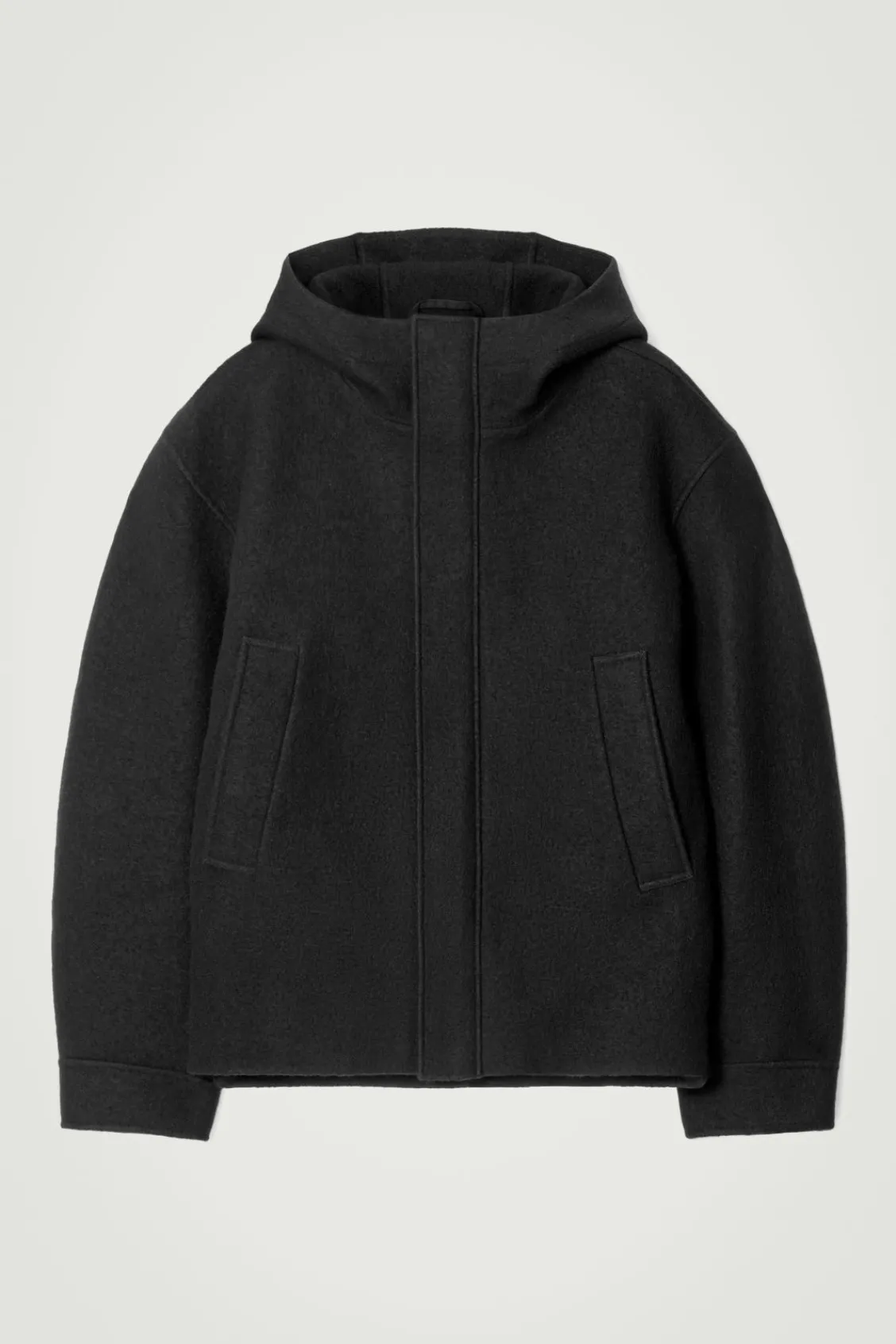 COS HOODED BOILED WOOL PARKA JACKET- Coats & Jackets