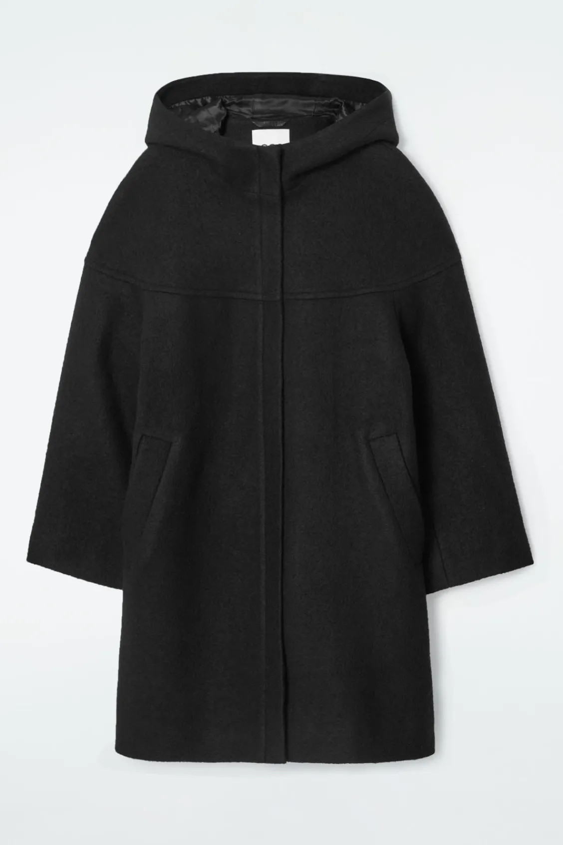 COS HOODED BOILED-WOOL COAT-Women Coats & Jackets