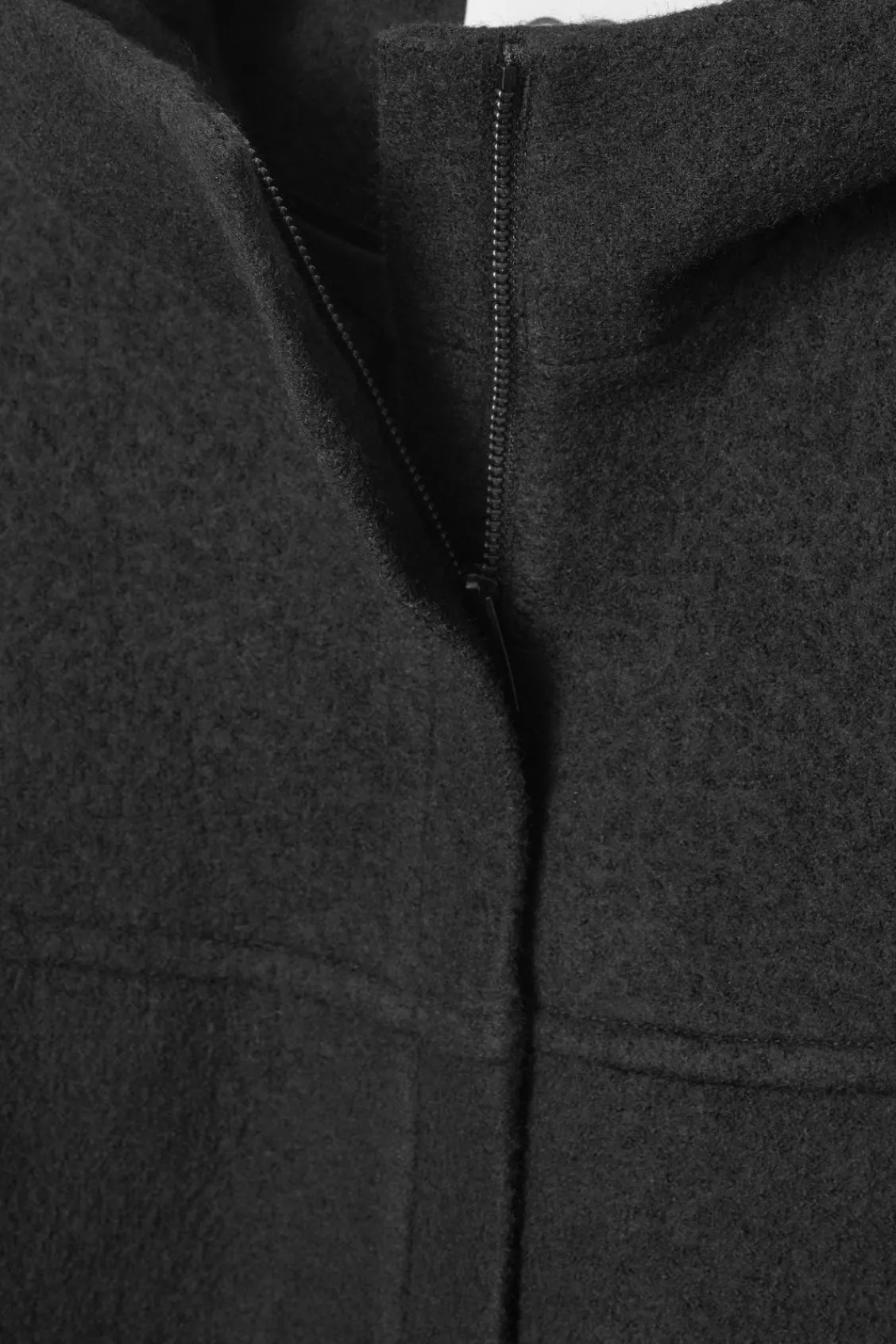 COS HOODED BOILED-WOOL COAT-Women Coats & Jackets