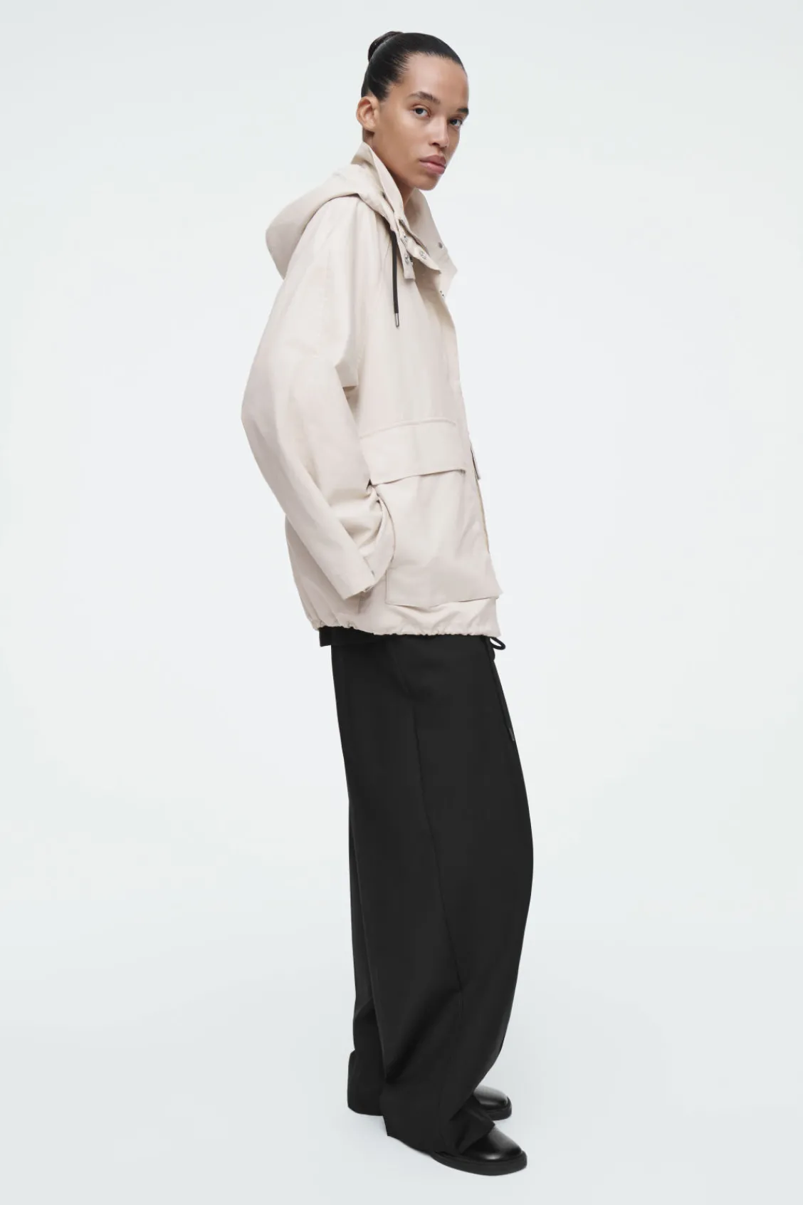 COS HOODED COTTON UTILITY JACKET-Women Coats & Jackets