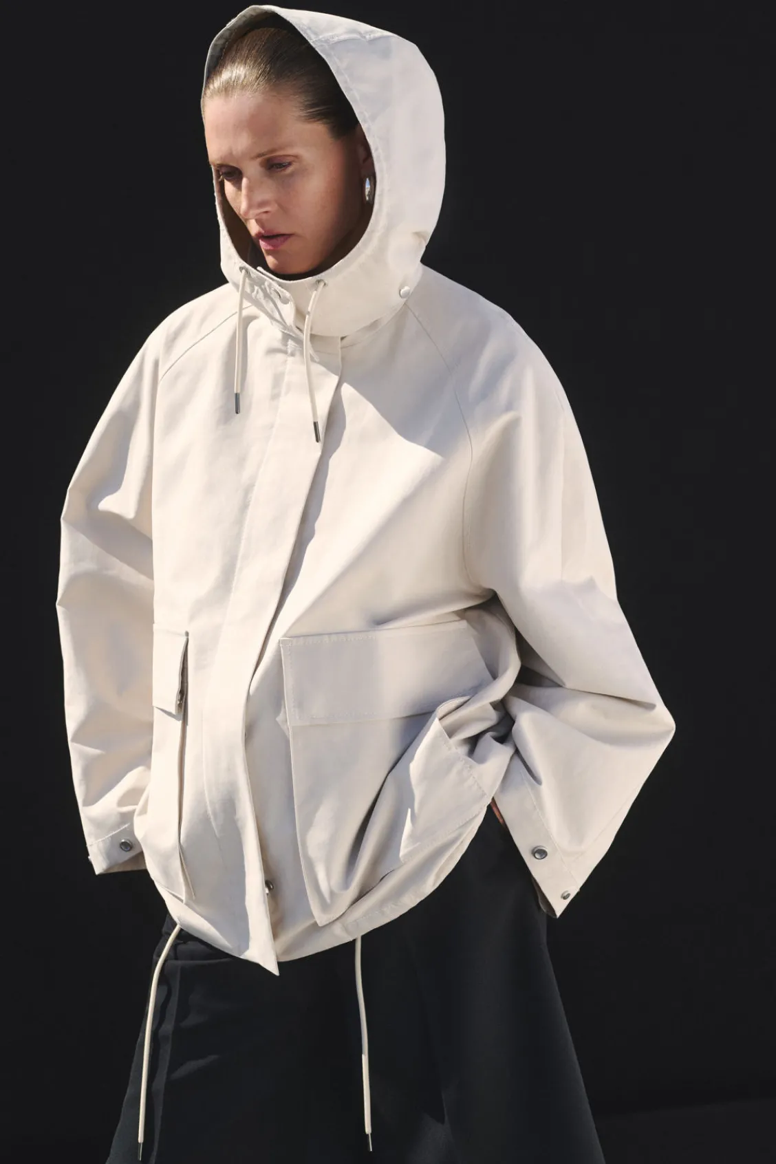 COS HOODED COTTON UTILITY JACKET-Women Coats & Jackets