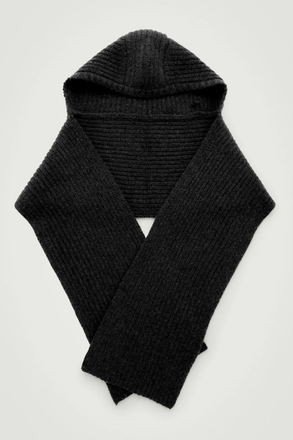 COS HOODED RIBBED CASHMERE-BLEND SCARF- Hats & Scarves | Cashmere