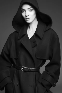 COS HOODED WOOL DUFFLE COAT-Women Coats & Jackets