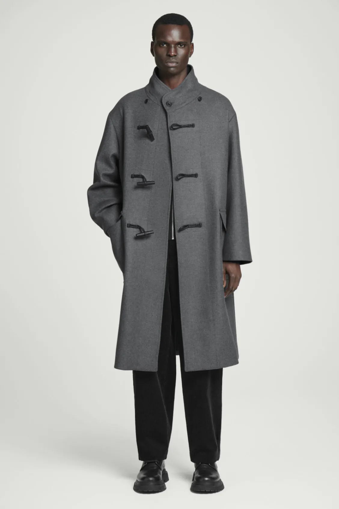 COS HOODED WOOL DUFFLE COAT- Coats & Jackets