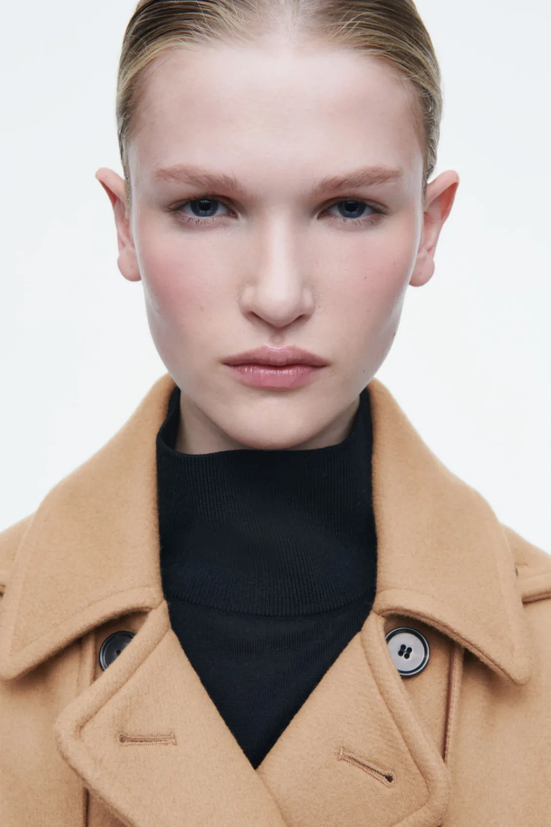 COS HOODED WOOL DUFFLE COAT-Women Coats & Jackets