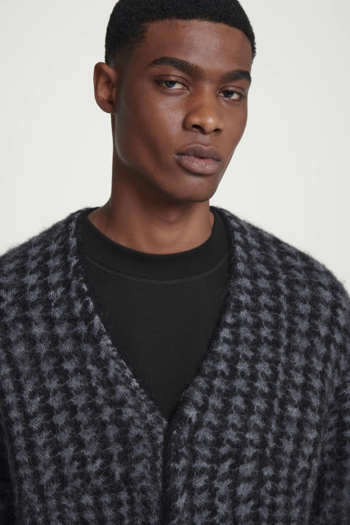 COS HOUNDSTOOTH MOHAIR-BLEND CARDIGAN- Sweaters & Cardigans