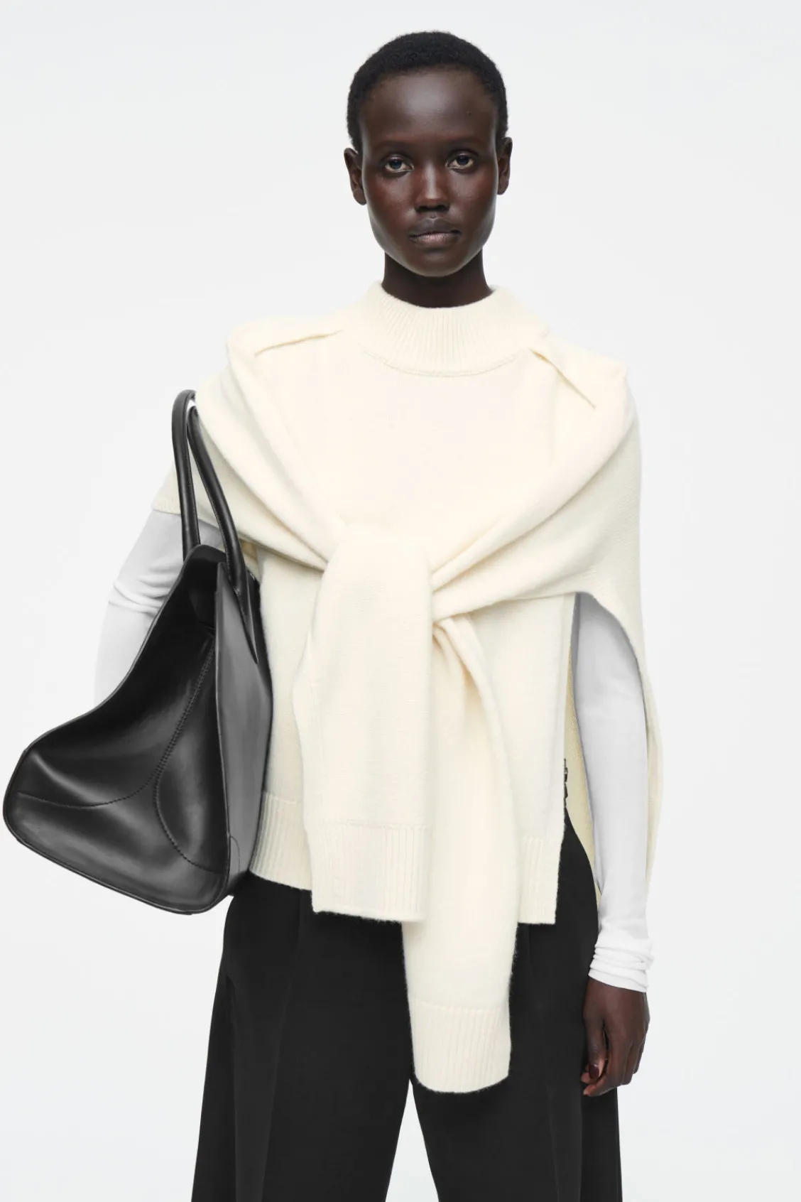 COS HYBRID WOOL CAPE SWEATER-Women Capes & Hybrids | Sweaters & Cardigans
