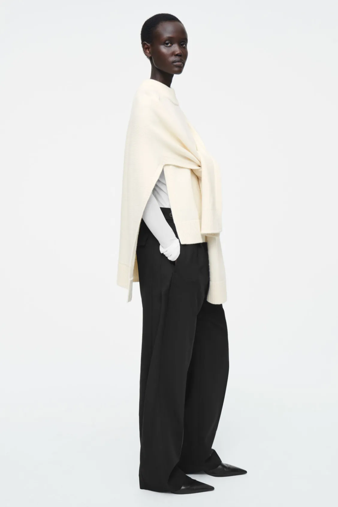 COS HYBRID WOOL CAPE SWEATER-Women Capes & Hybrids | Sweaters & Cardigans