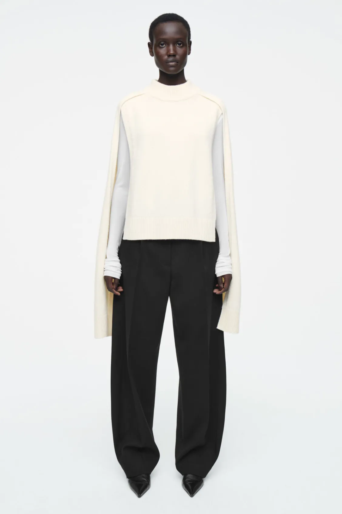 COS HYBRID WOOL CAPE SWEATER-Women Capes & Hybrids | Sweaters & Cardigans