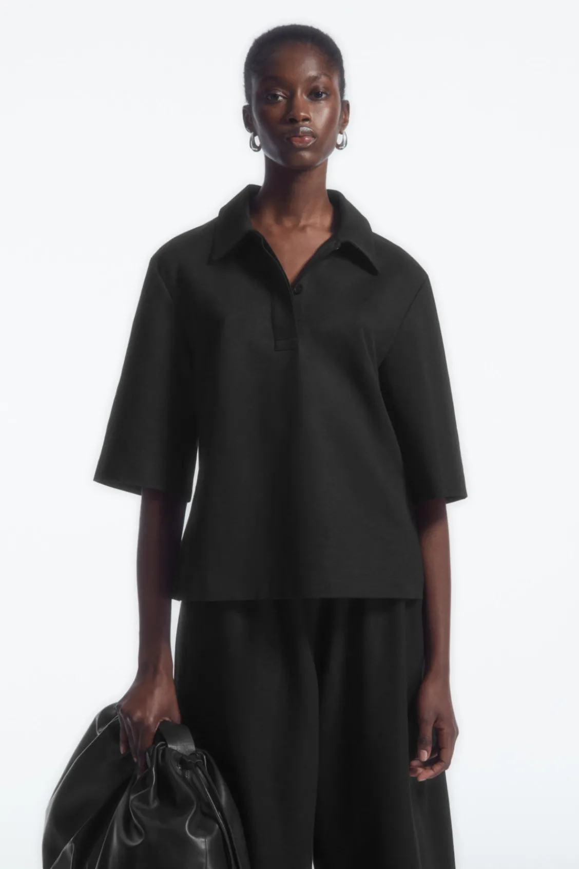 COS JERSEY POLO SHIRT-Women Shirts & Blouses | T-Shirts