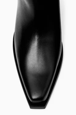 COS KNEE-HIGH LEATHER COWBOY BOOTS-Women Shoes