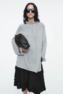 COS KNITTED LINEN-BLEND HOODIE-Women Tops | Sweaters & Cardigans