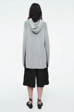 COS KNITTED LINEN-BLEND HOODIE-Women Tops | Sweaters & Cardigans