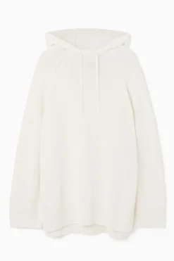 COS KNITTED LINEN-BLEND HOODIE-Women Tops | Sweaters & Cardigans