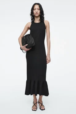 COS KNITTED RUFFLED-HEM MIDI DRESS-Women Dresses & Jumpsuits | Sweaters & Cardigans