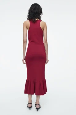 COS KNITTED RUFFLED-HEM MIDI DRESS-Women Dresses & Jumpsuits | Sweaters & Cardigans