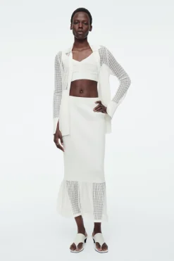 COS LACE-STITCH RIBBED-KNIT MIDI SKIRT-Women Skirts | Sweaters & Cardigans