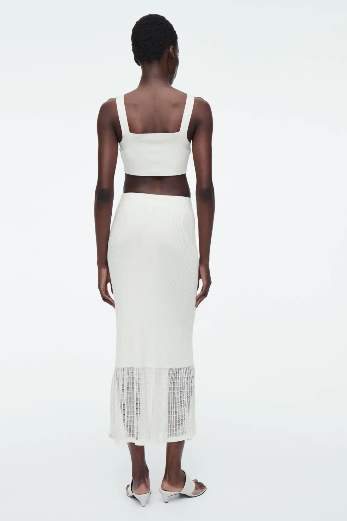 COS LACE-STITCH RIBBED-KNIT MIDI SKIRT-Women Skirts | Sweaters & Cardigans