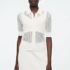 COS LACE-STITCH SHORT-SLEEVED CARDIGAN-Women Sweaters & Cardigans
