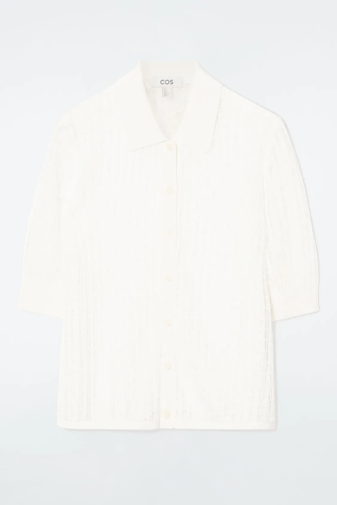 COS LACE-STITCH SHORT-SLEEVED CARDIGAN-Women Sweaters & Cardigans