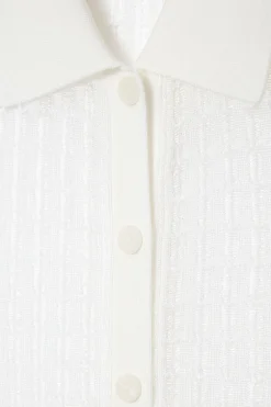 COS LACE-STITCH SHORT-SLEEVED CARDIGAN-Women Sweaters & Cardigans