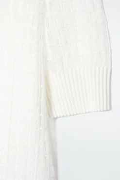 COS LACE-STITCH SHORT-SLEEVED CARDIGAN-Women Sweaters & Cardigans
