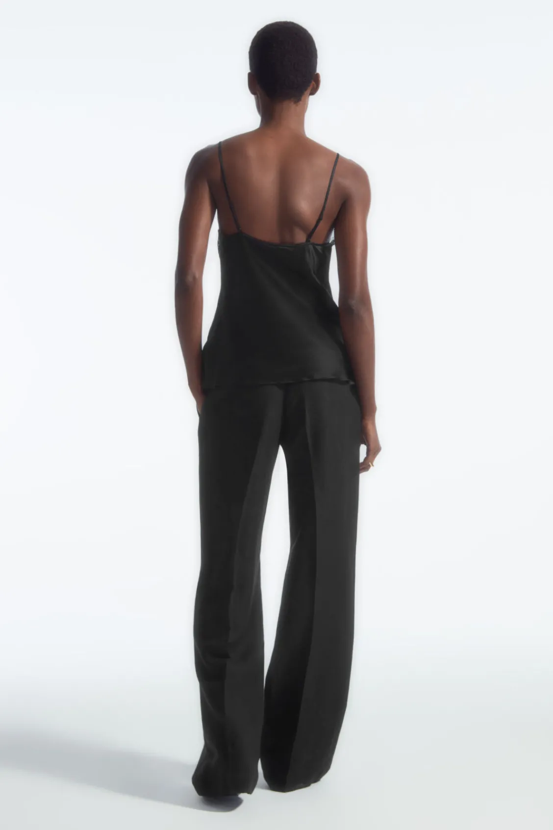 COS LACE-TRIMMED SILK CAMI TOP-Women Tops