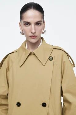 COS LAYERED DOUBLE-BREASTED TRENCH COAT-Women Coats & Jackets
