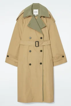 COS LAYERED DOUBLE-BREASTED TRENCH COAT-Women Coats & Jackets