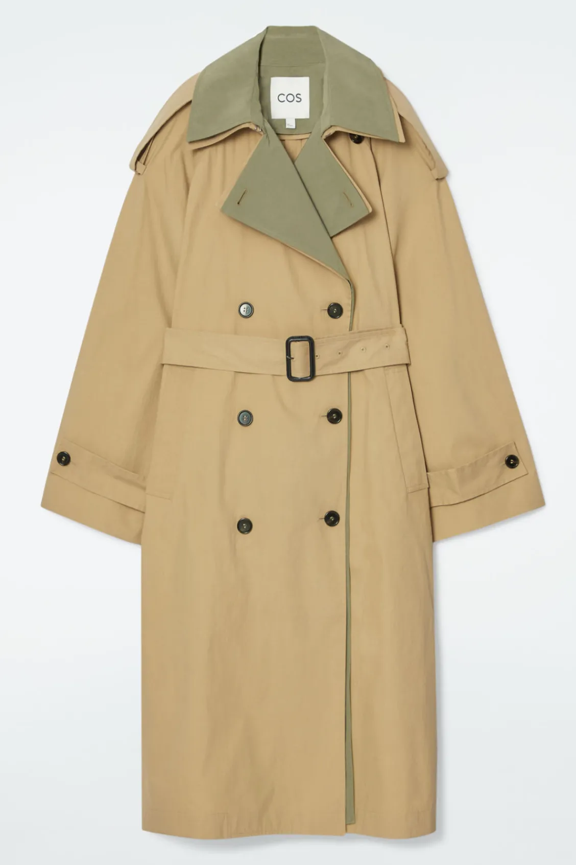 COS LAYERED DOUBLE-BREASTED TRENCH COAT-Women Coats & Jackets