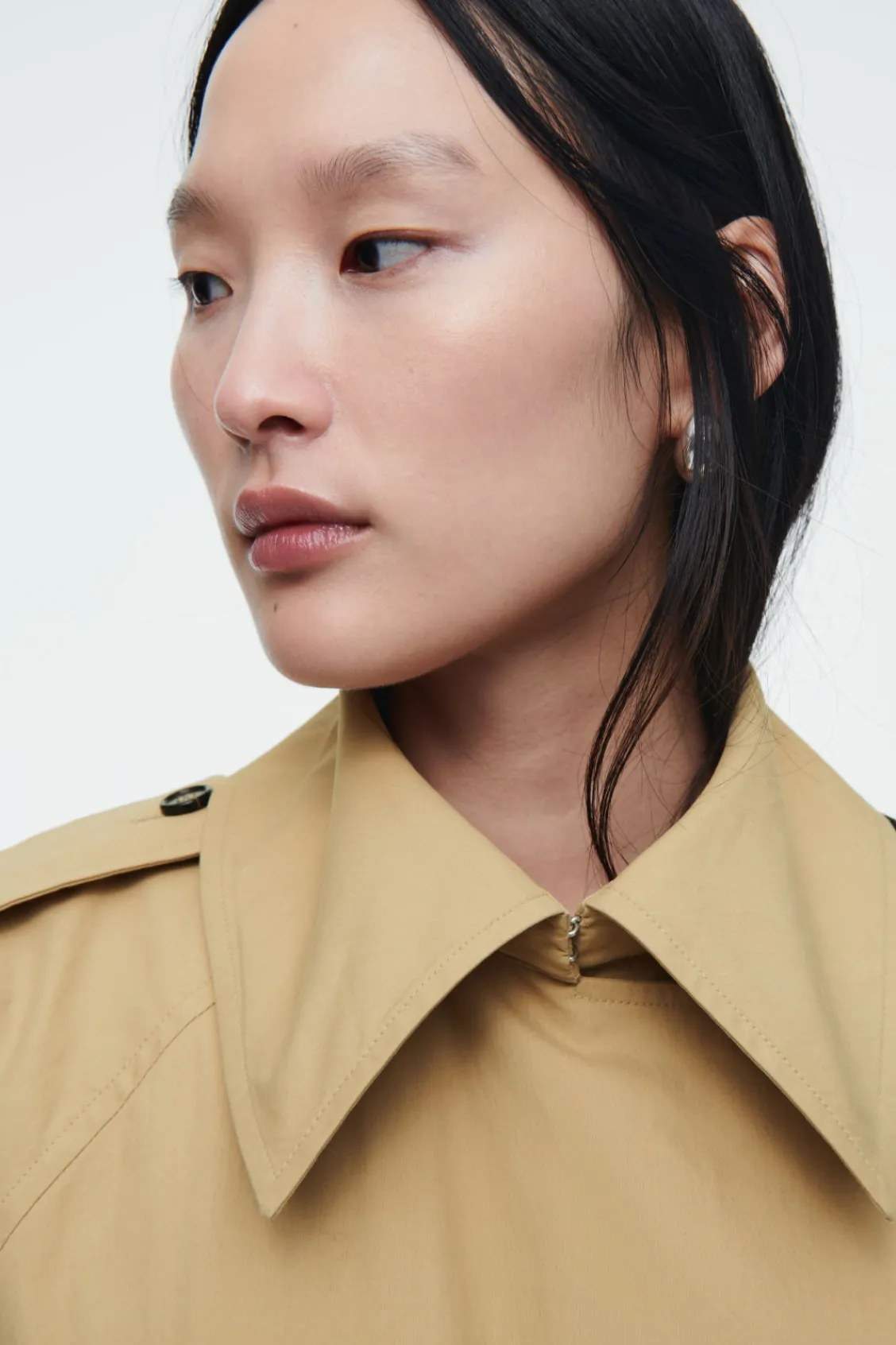 COS LAYERED DOUBLE-BREASTED TRENCH COAT-Women Coats & Jackets