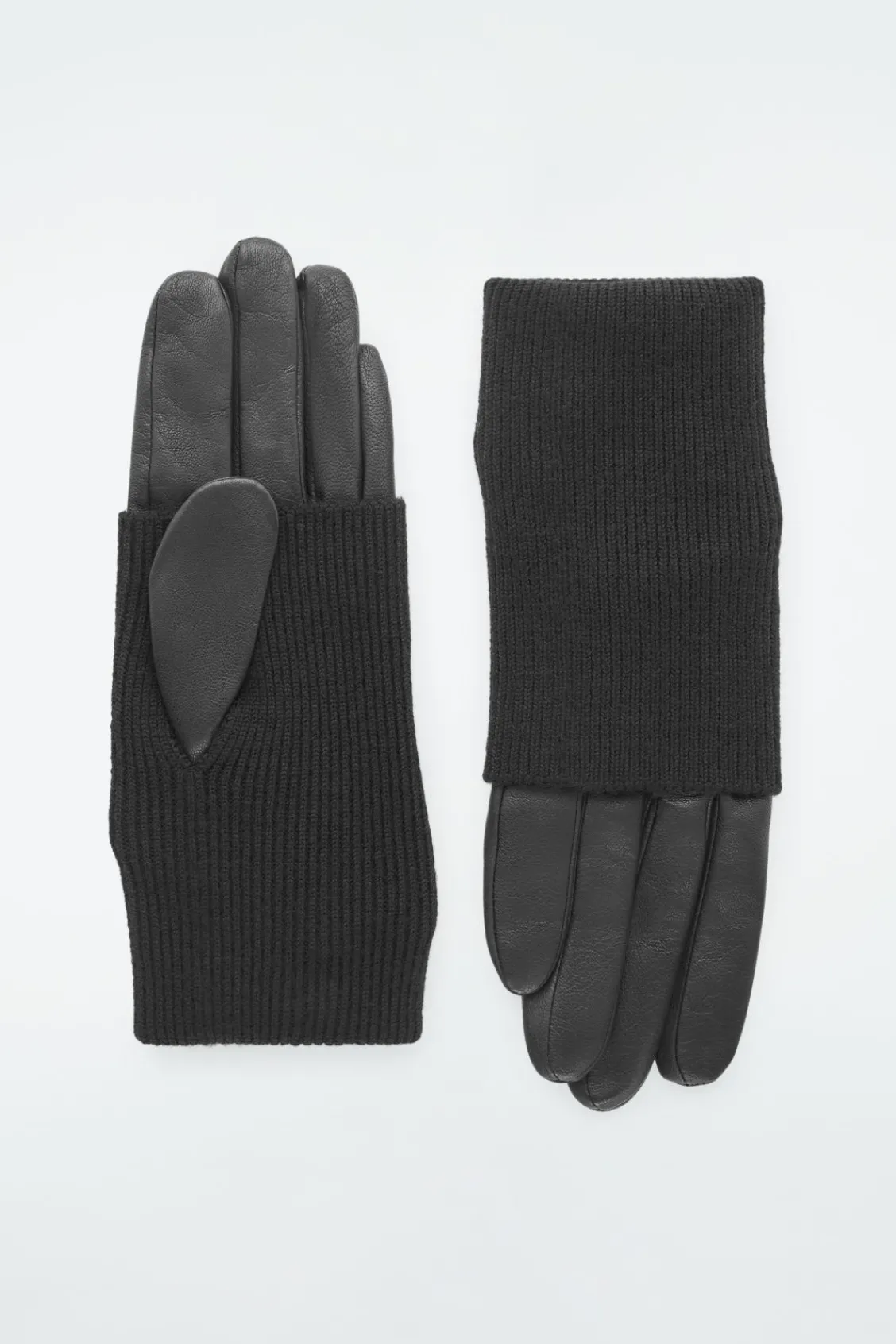 COS LAYERED LEATHER GLOVES-Women Hats & Scarves