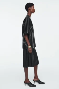 COS LEATHER T-SHIRT-Women Shirts & Blouses | Tops