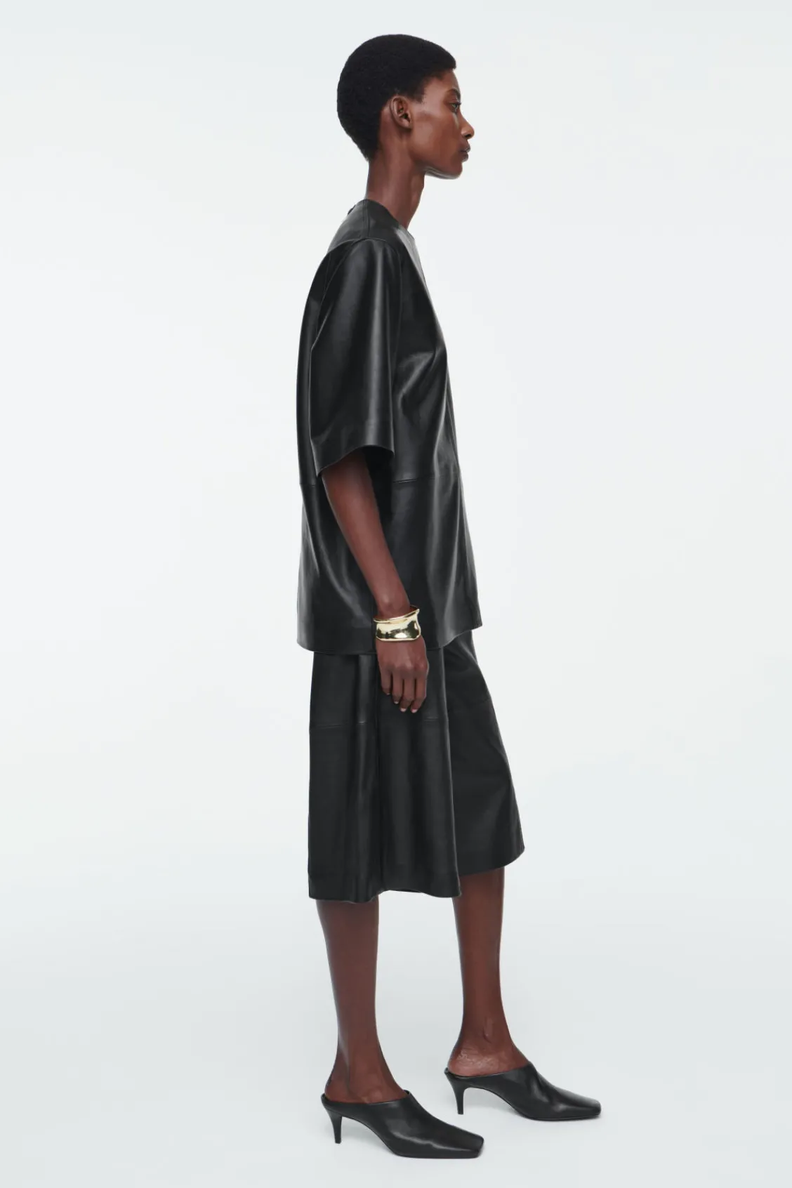 COS LEATHER T-SHIRT-Women Shirts & Blouses | Tops
