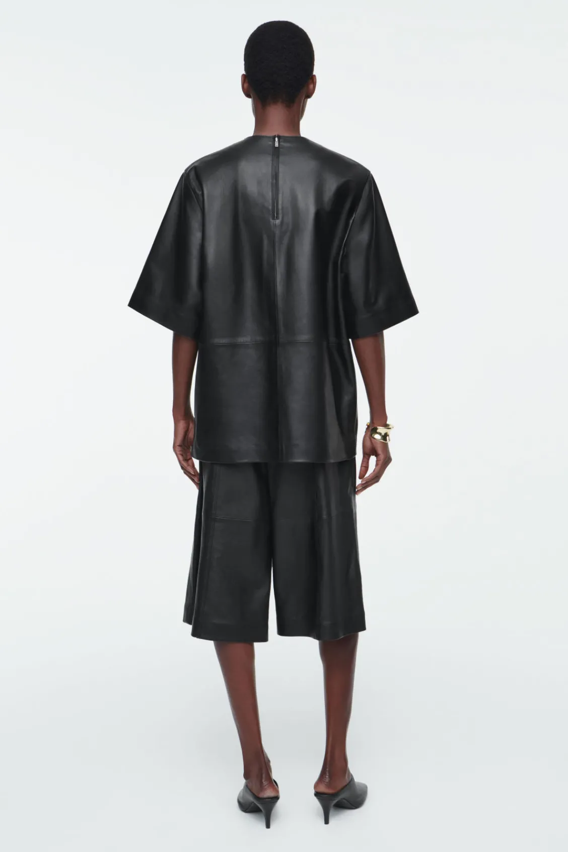 COS LEATHER T-SHIRT-Women Shirts & Blouses | Tops