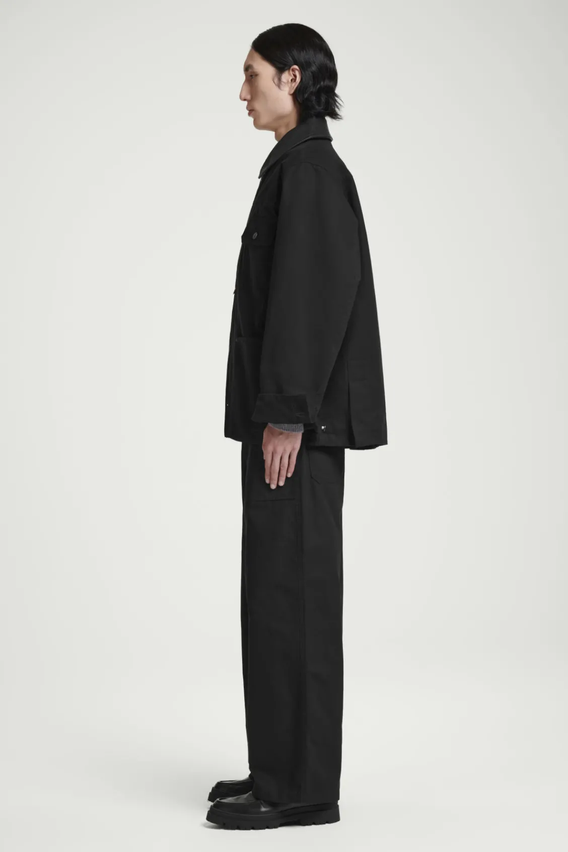 COS LEATHER-COLLAR FIELD JACKET- Coats & Jackets